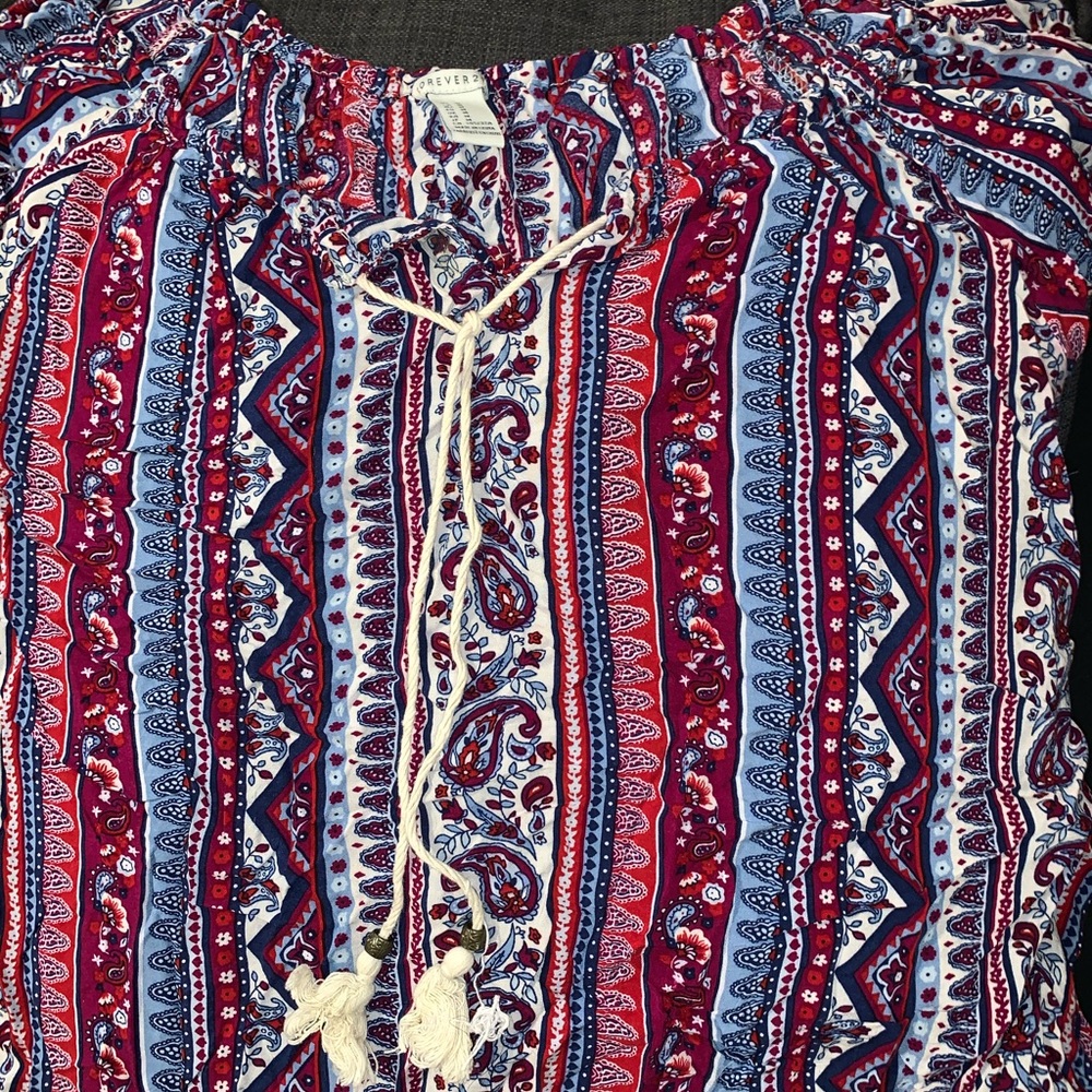 Colorful flowy top